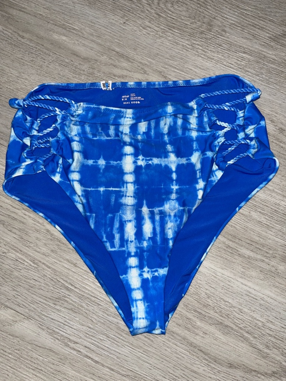 aerie Blue and White Tie-Dye Bikini Bottoms